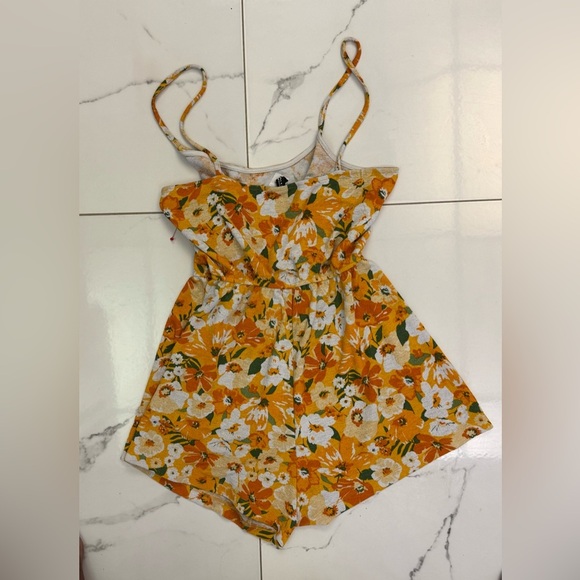 Divided Orange and Cream Floral Dress Size M - Picture 5 of 5